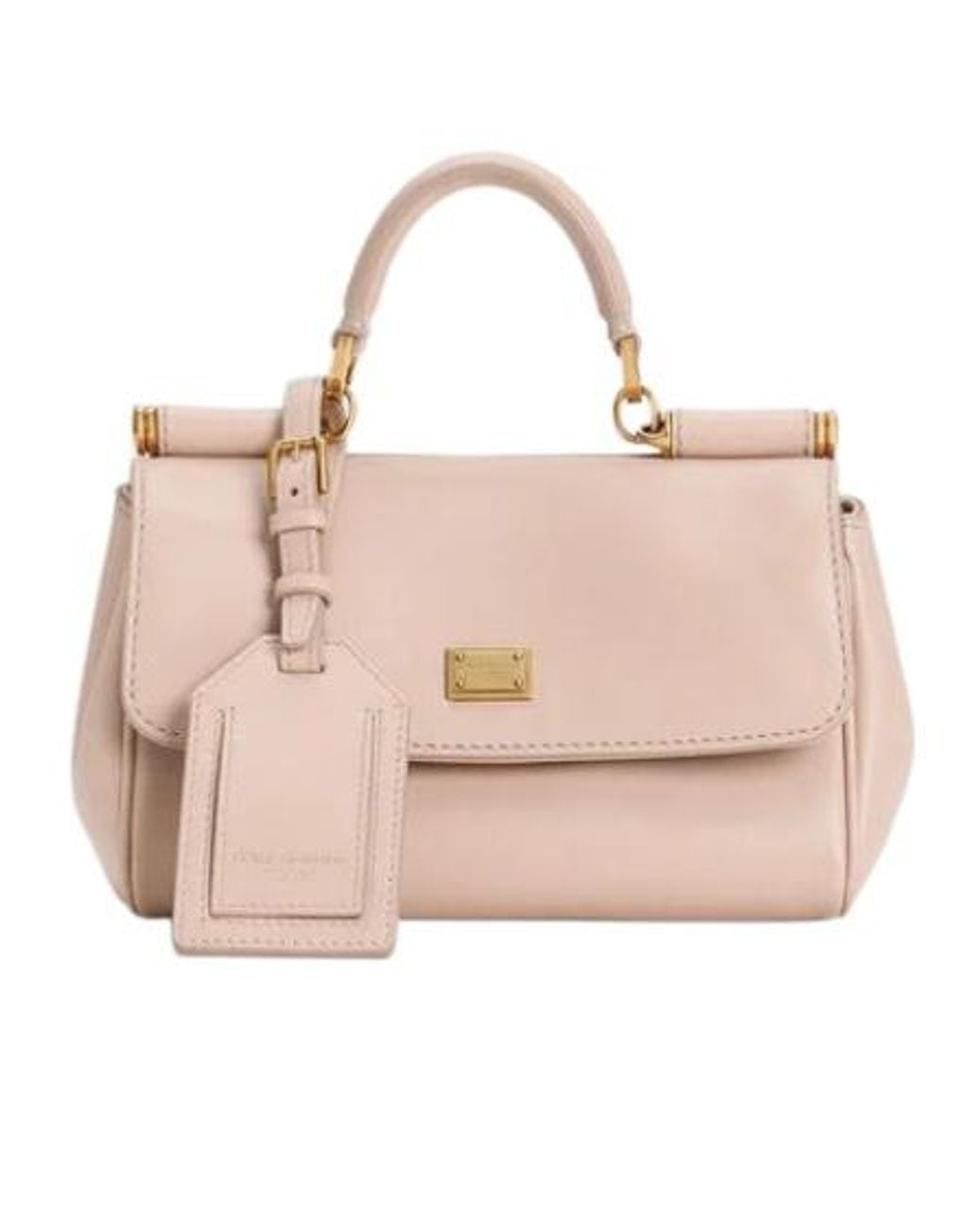 Dolce & Gabbana Pink Dolce & Gabbana Nude Leather Shoulder Bag