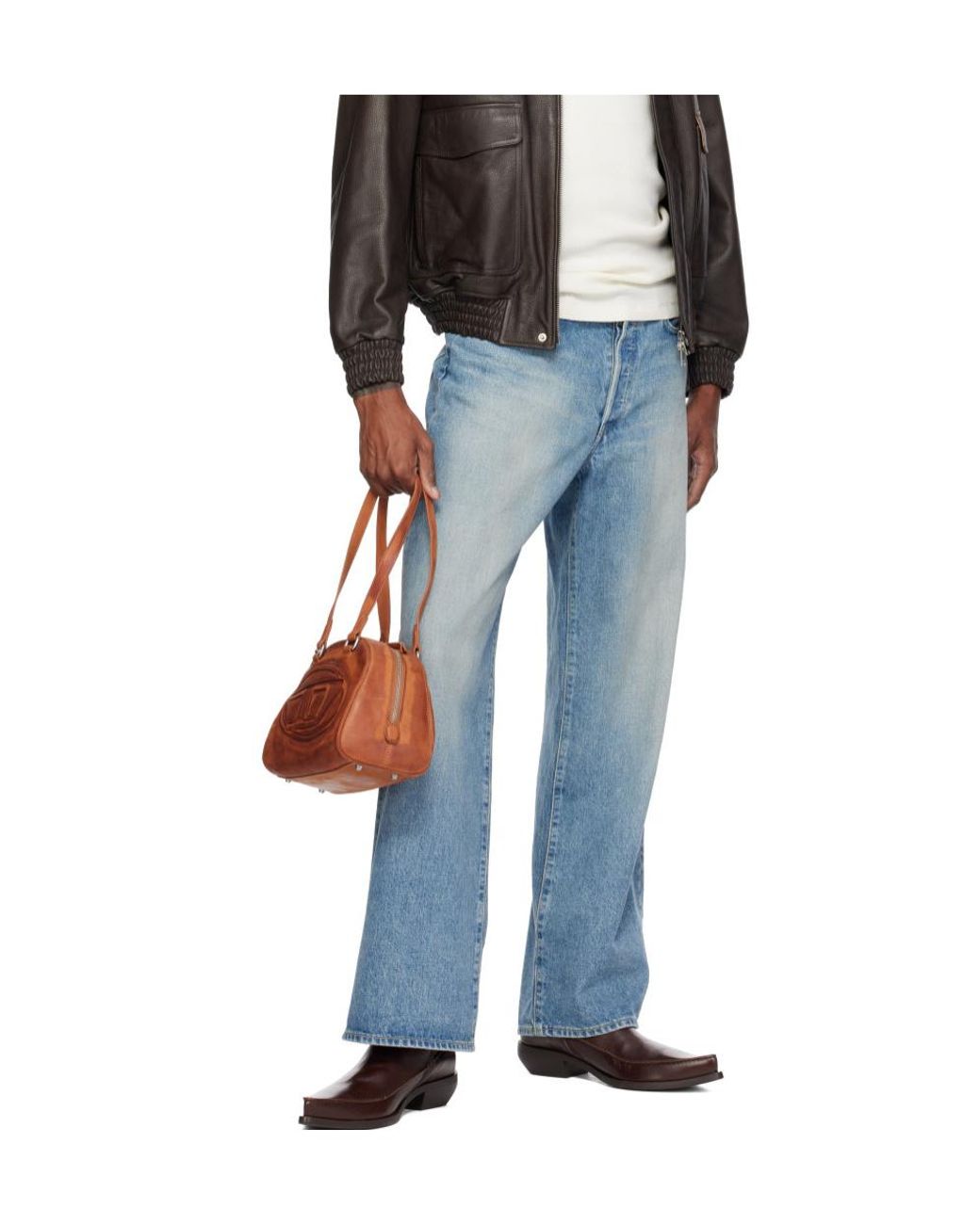 DIESEL Brown 1Dr Dome Soft Shoulder Bag for men