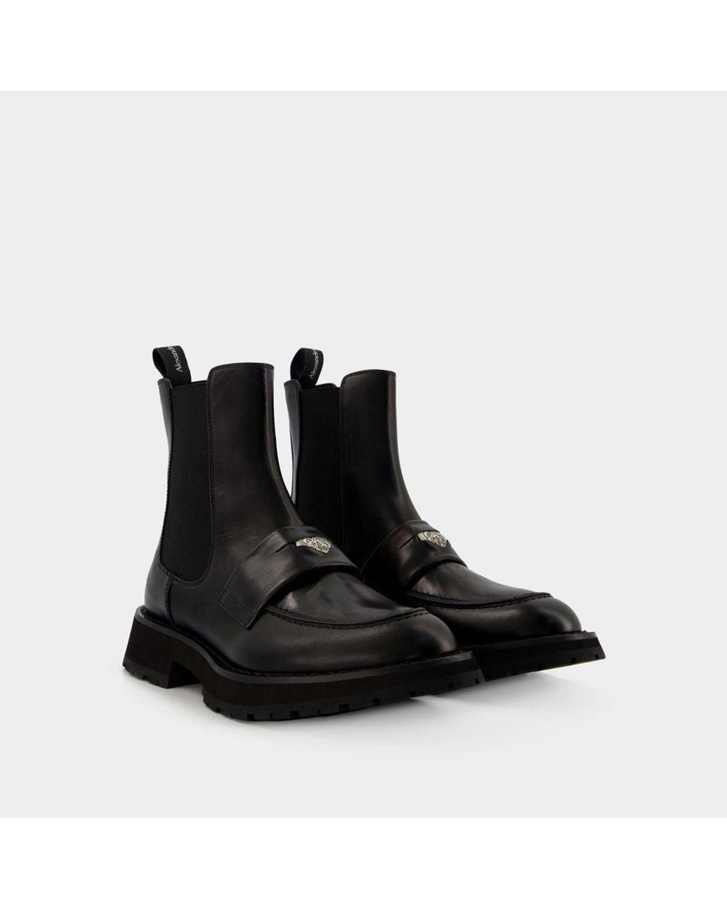 McQueen Black Chelsea Boots for men