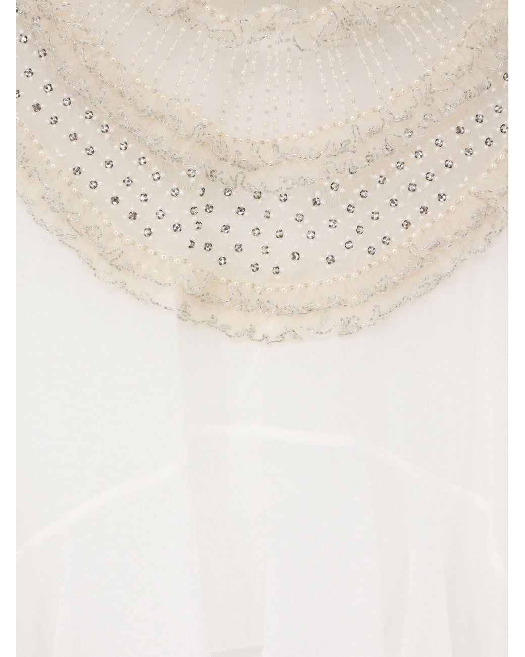 Elisabetta Franchi White Viscose Georgette Blouse With Ruching
