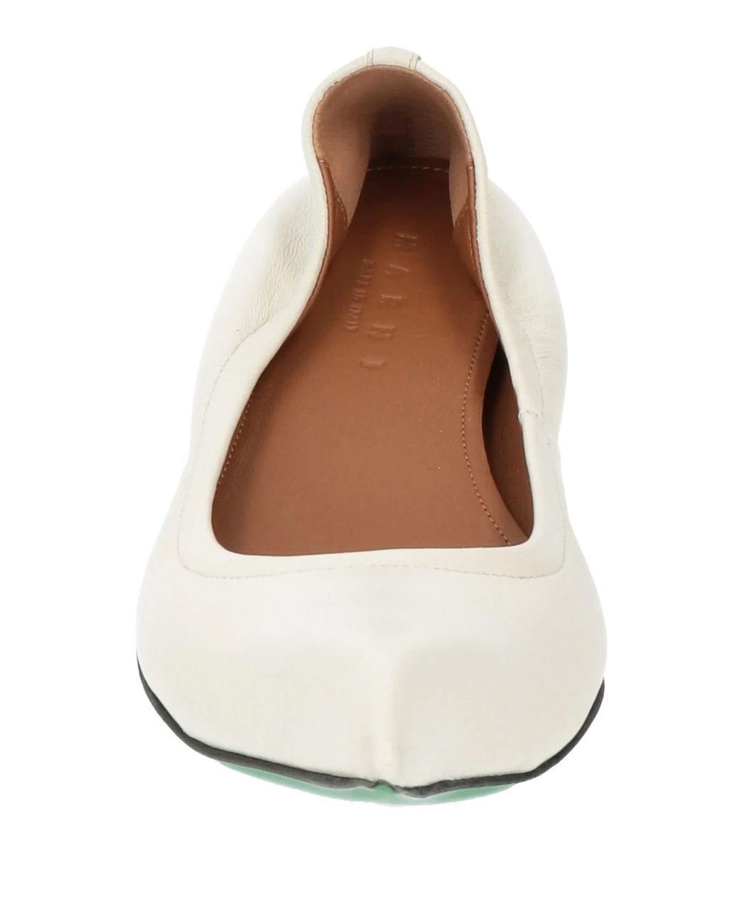 Marni White Leather Pointed-Toe Ballet Flats