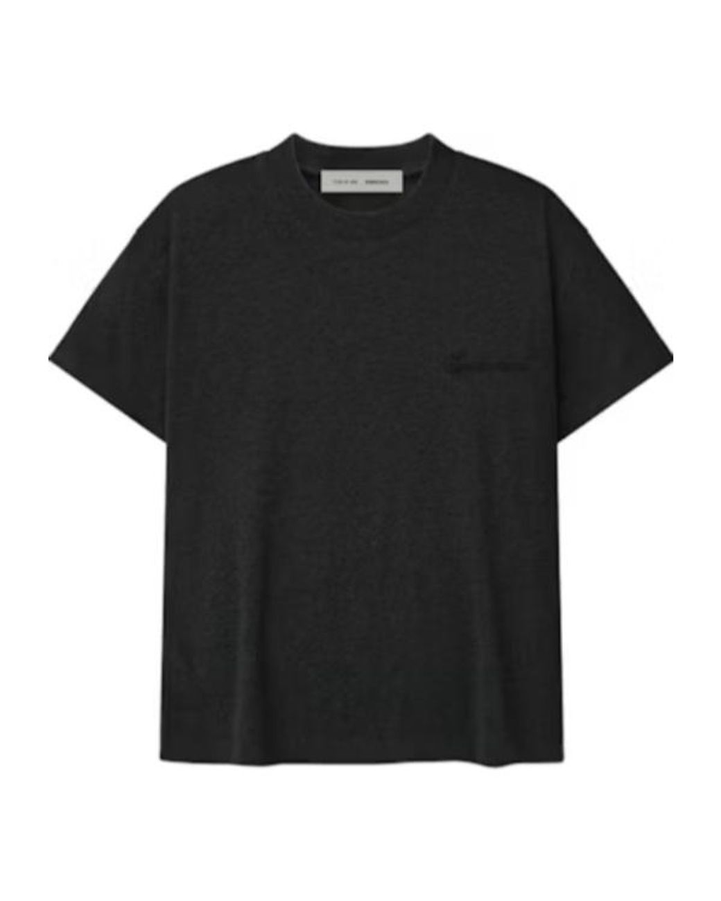 Fear Of God Black Logo Embroidered Crewneck T-Shirt