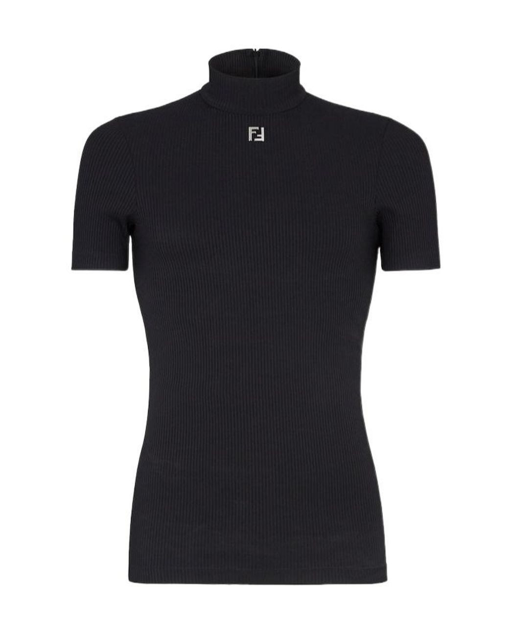 Fendi Black Cotton Turtleneck for men