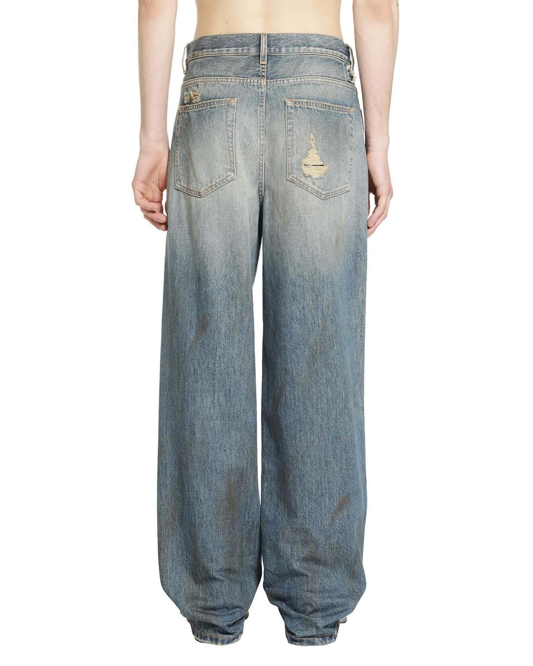Ann Demeulemeester Multicolor Distressed Loose Jeans for men