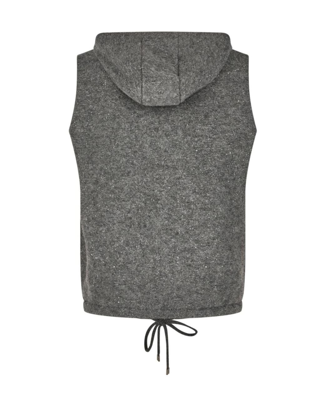 Fabiana Filippi Gray Sequin-Embellished Hooded Gilet