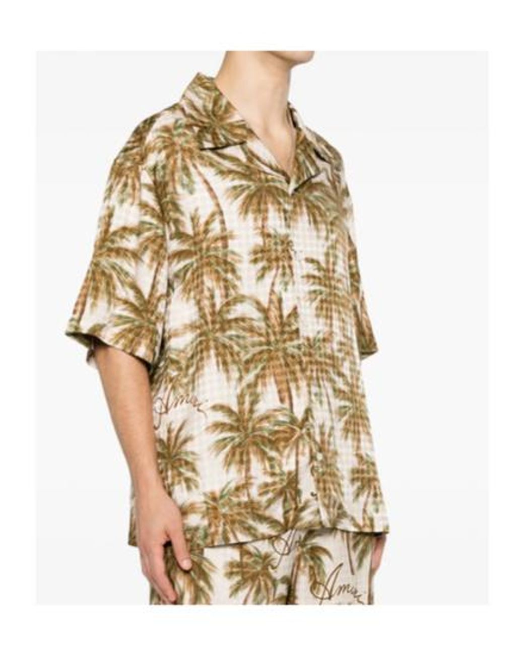 Amiri Metallic Palm Printed Shirt for men