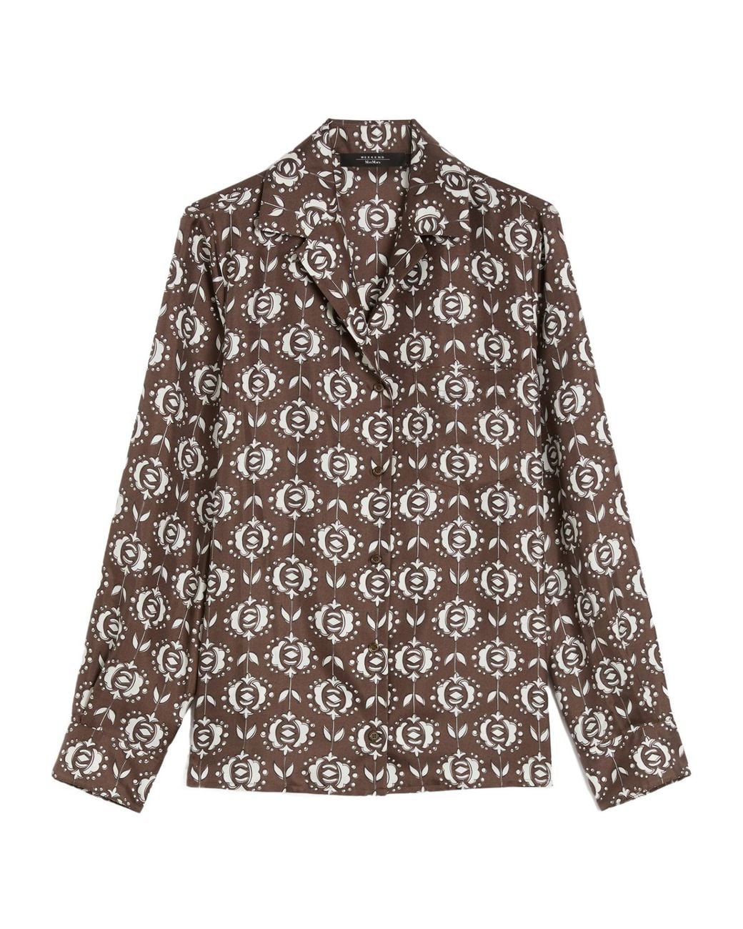 Weekend by Maxmara Brown Oncia All-Over Printed Button-Up Shirt