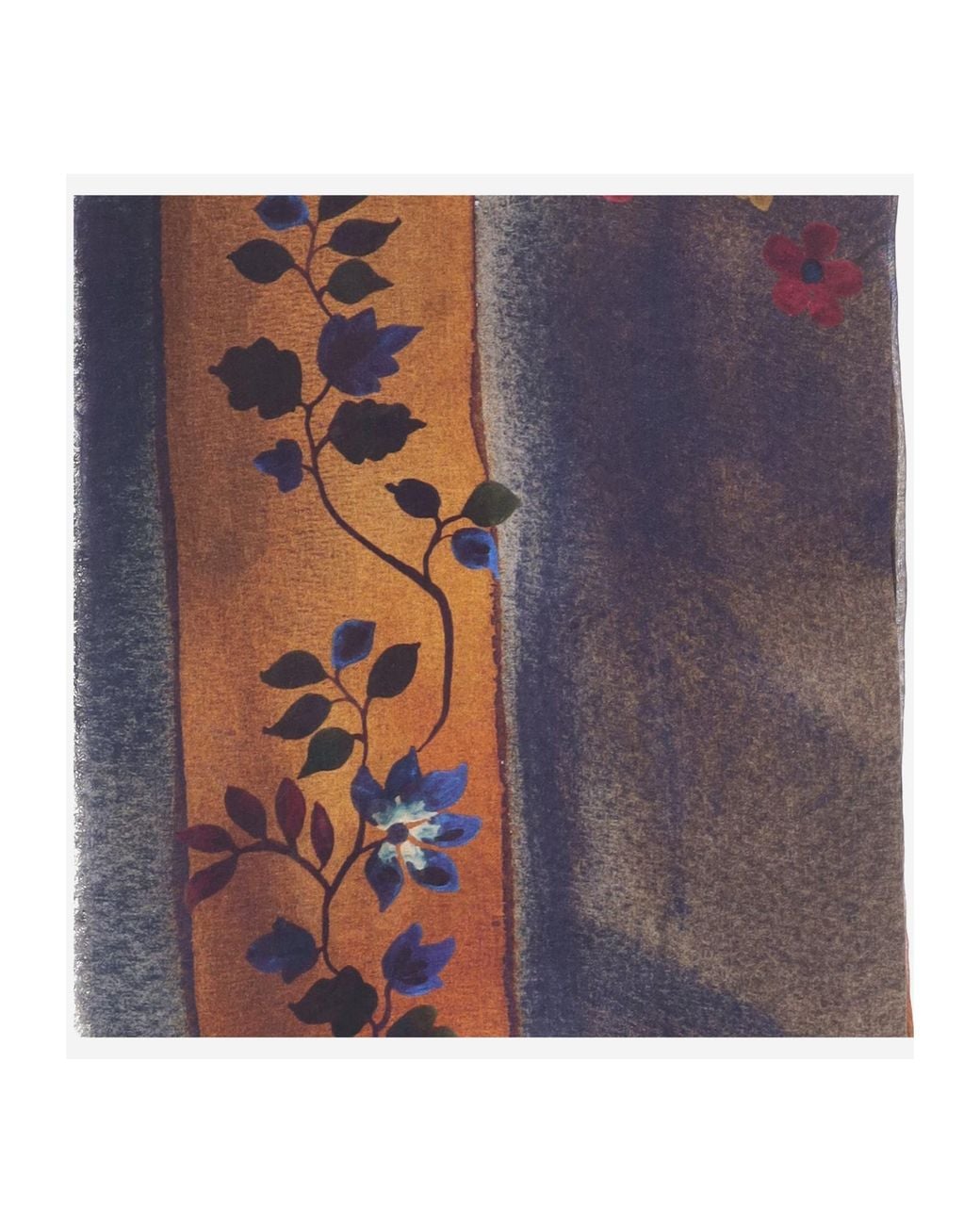 Faliero Sarti Blue Floral Pattern Rectangular Scarf