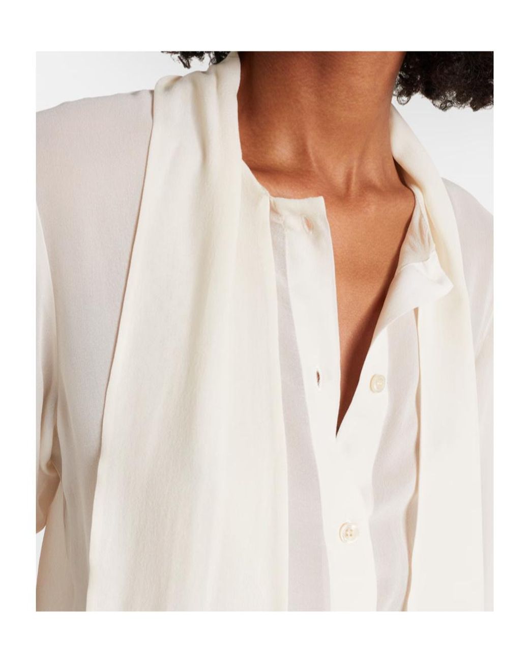 Nina Ricci White Scarf-Detail Blouse
