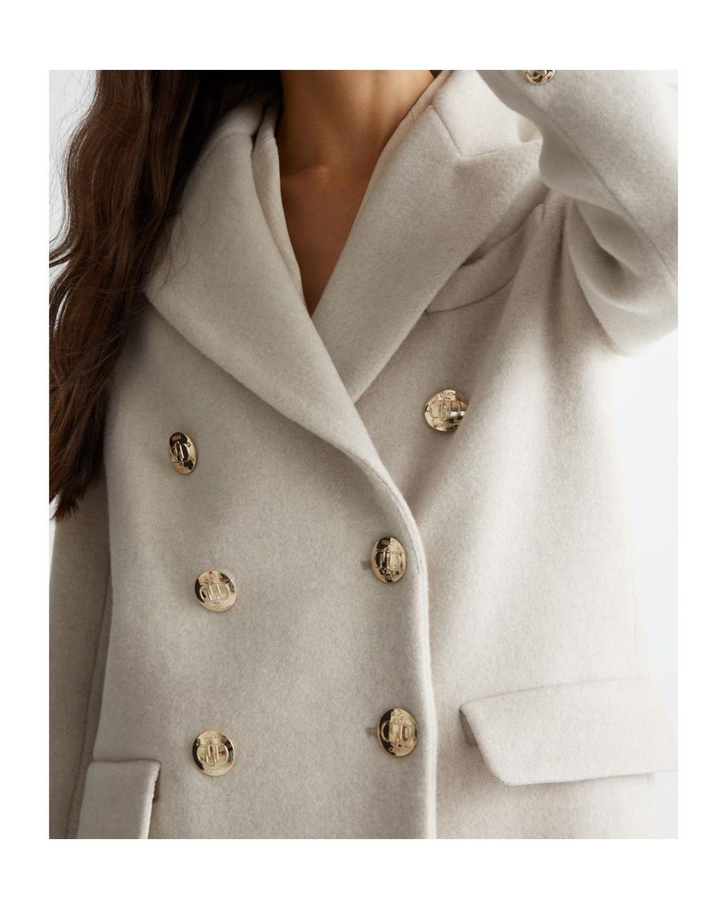 Liu Jo White Double-Breasted Coat