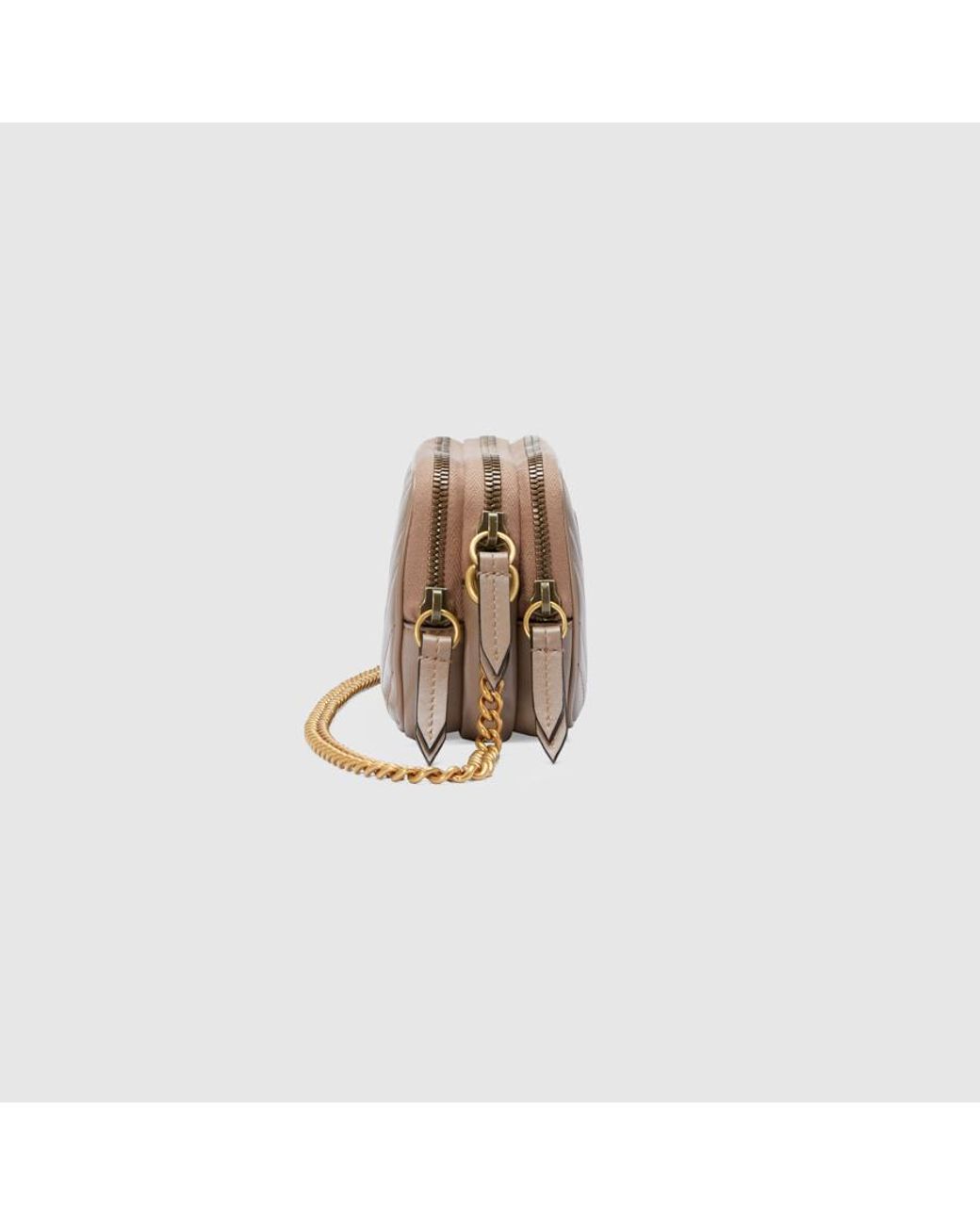 Gucci Brown Gg Marmont Mini Chain Bag