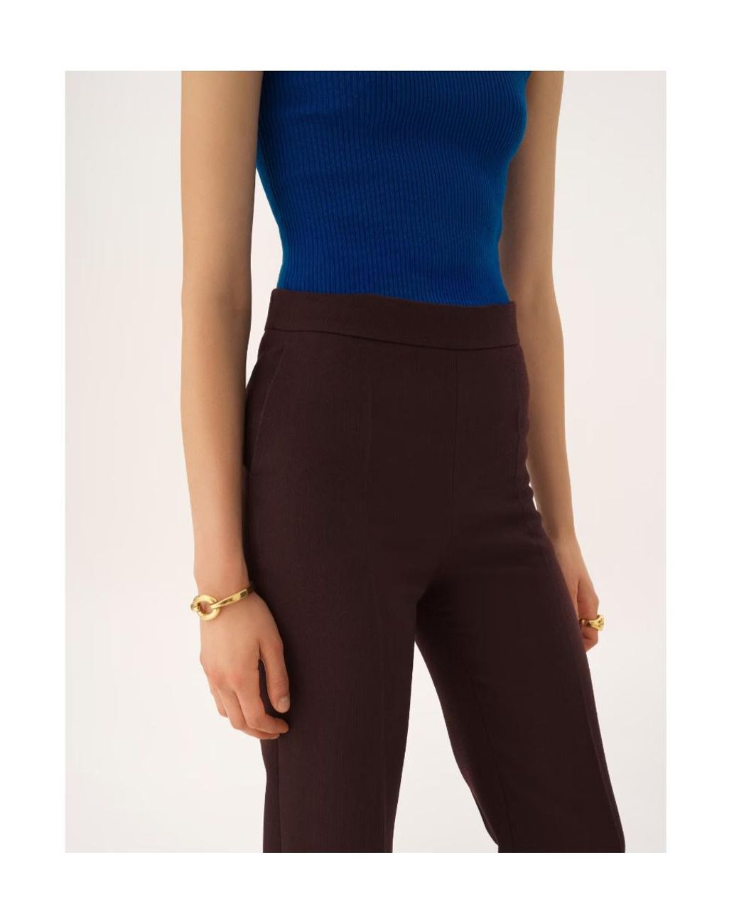 Chloé Purple Straight Cropped Pants