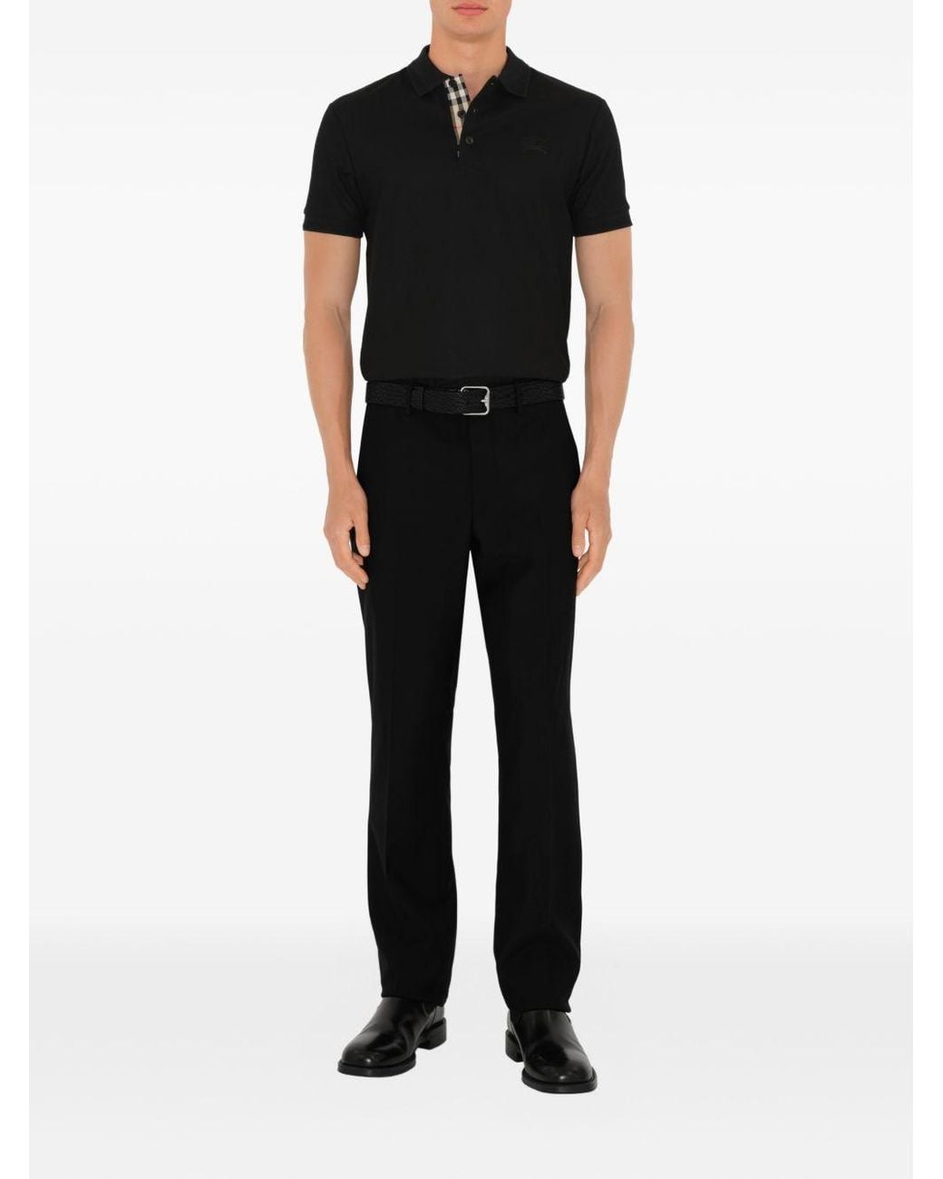 Burberry Black Eddie Logo Polo Shirt for men