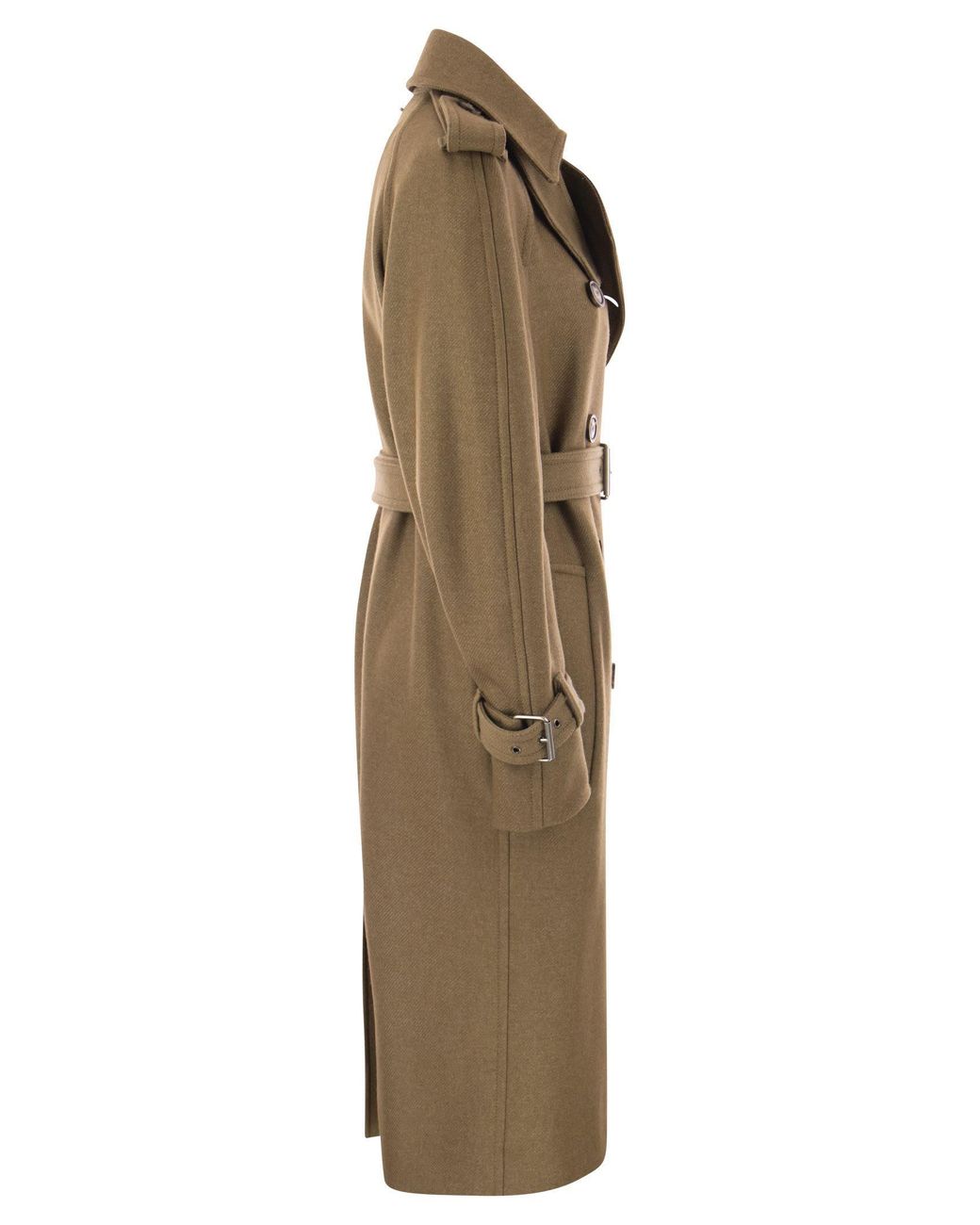 Sportmax Natural Double-Breasted Trench Coat