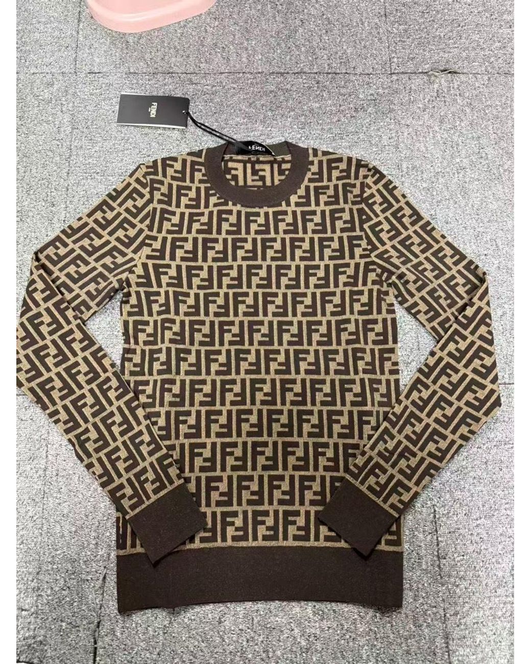 Fendi Black Logo Pattern Sweater