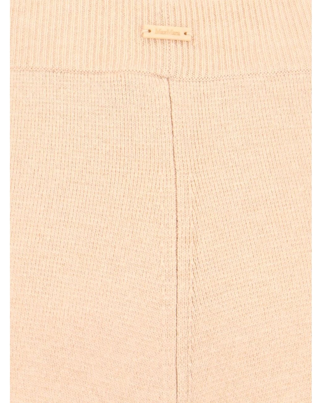 Max Mara Natural Judy Wide Leg Knitted Trousers