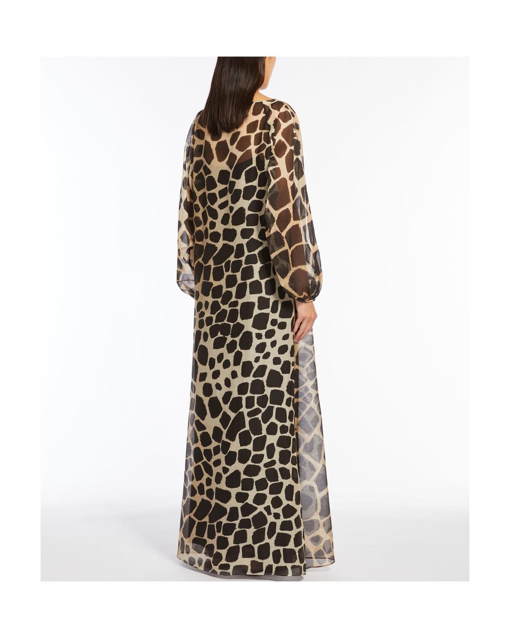 Max Mara Multicolor Studio All-Over Patterned Long-Sleeved Dress
