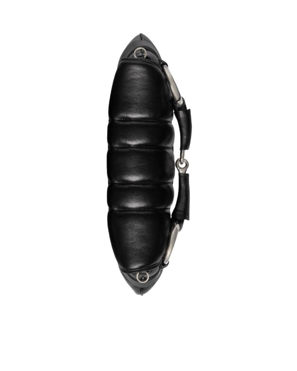 Gucci Black Horsebit Plaque Curved Shoulder Bag