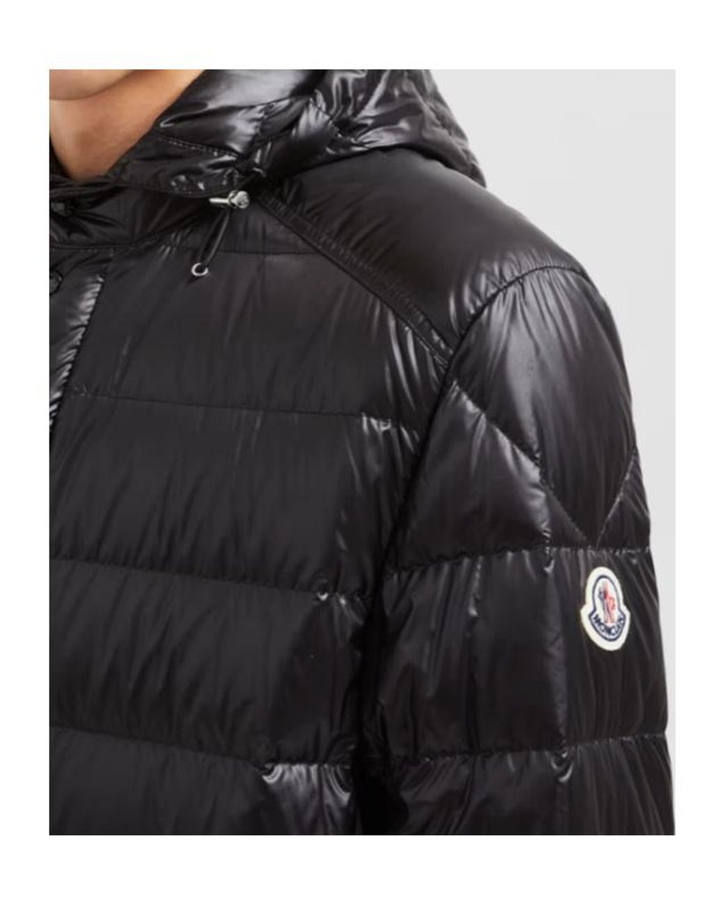 Moncler Black Gliere Logo Patch Padded Jacket for men