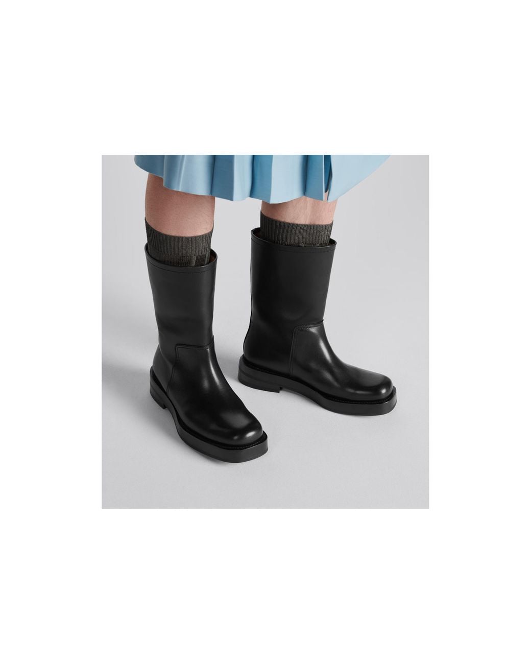 Dior Black Homme Carlo Square Toe Boots for men