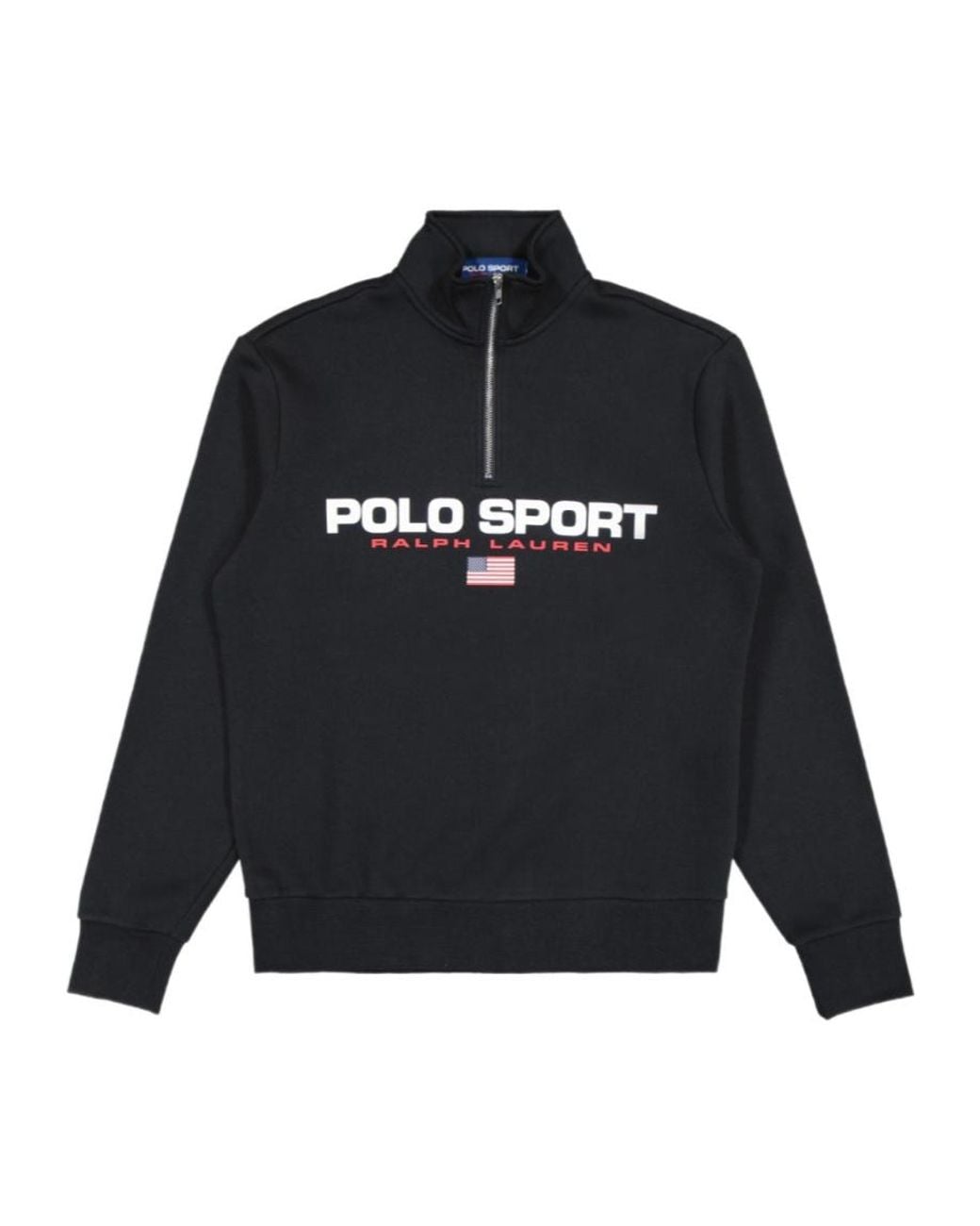 Polo Ralph Lauren Black Long-Sleeved Zipper Sweatshirt for men