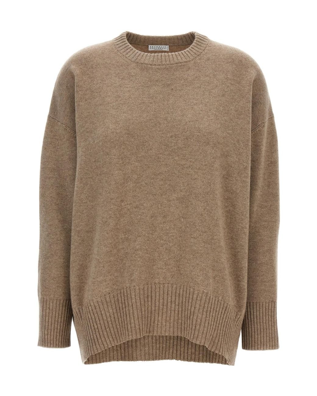 Brunello Cucinelli Natural Crewneck Knitted Jumper