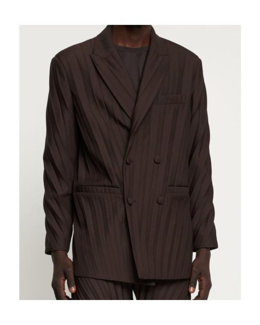 Valentino Brown Double-Breasted Blazer for men