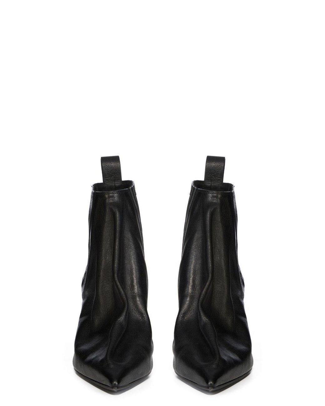 Rick Owens Black Pointed Toe Taco Boots