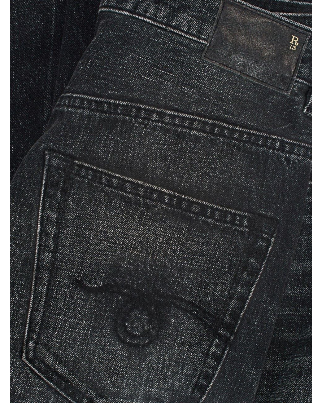 R13 Blue Five-Pocket Design Jeans