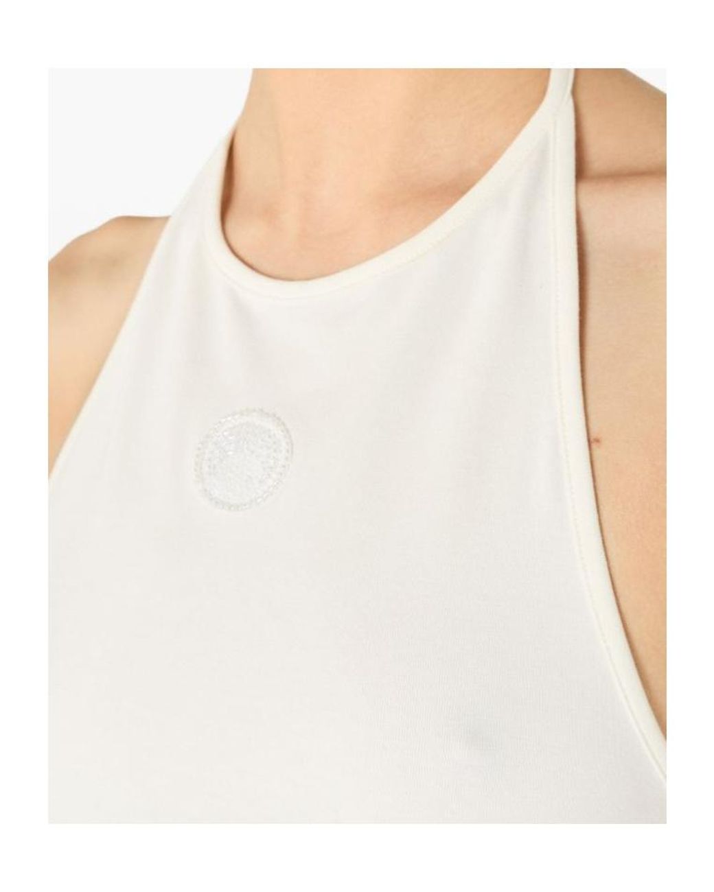 MARINE SERRE White Logo Halter Top
