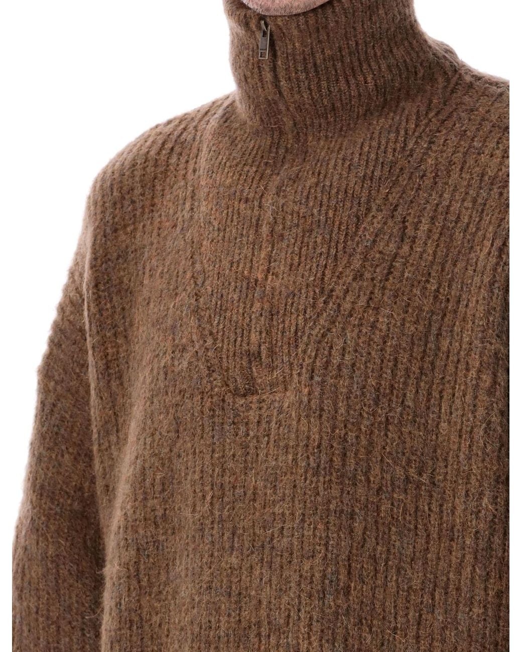 Isabel Marant Brown Dinan Zip-Up Sweater for men