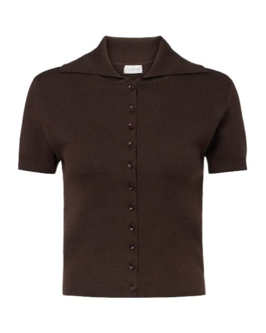 Magda Butrym Brown Short-Sleeved Cardigan