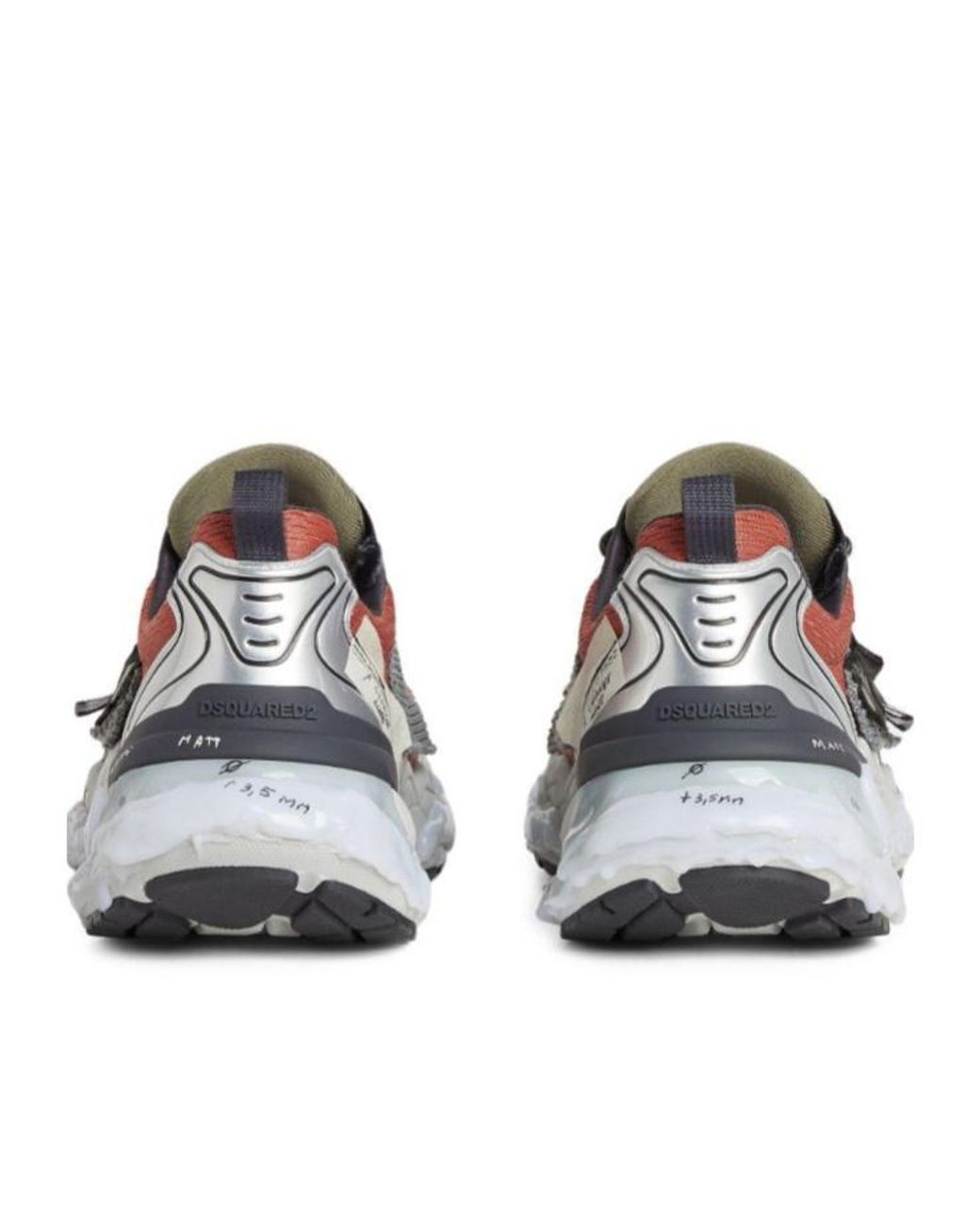 DSquared² Gray Logo-Patch Lace-Up Sneakers for men