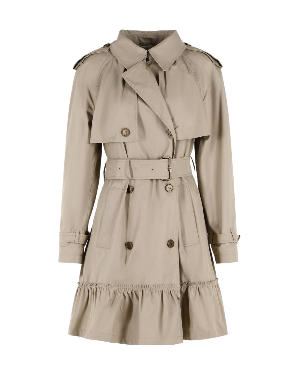 Burberry Natural Short Gabardine Tillydrine Trench Coat