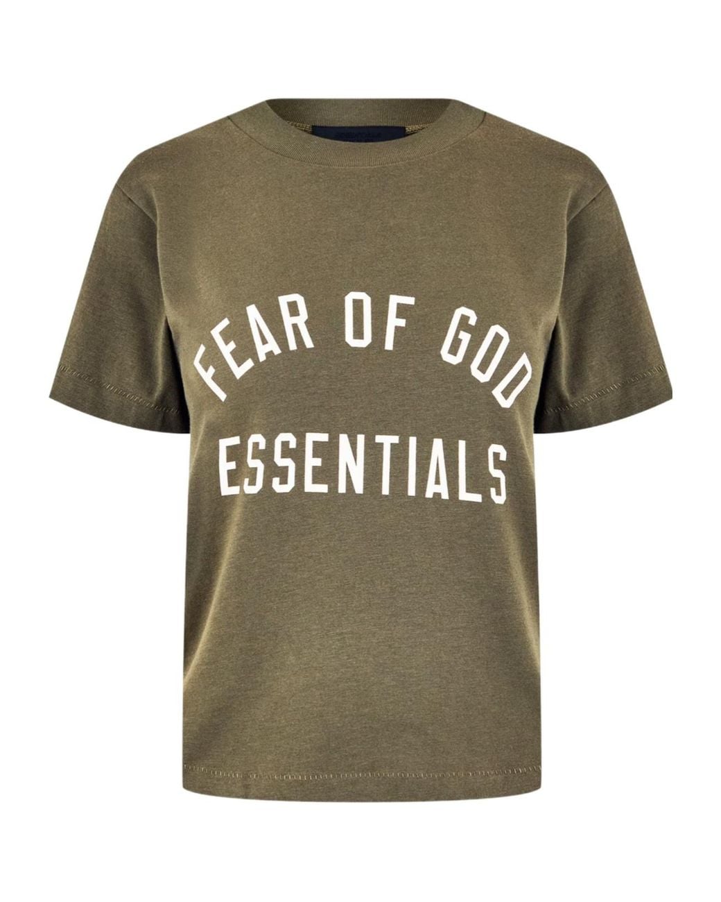 Fear Of God Green Logo Print T-Shirt