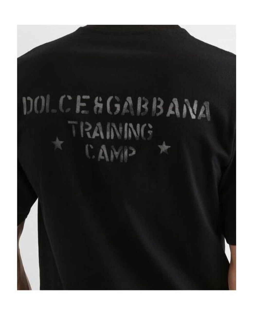 Dolce & Gabbana Black Printed Crewneck T-Shirt for men