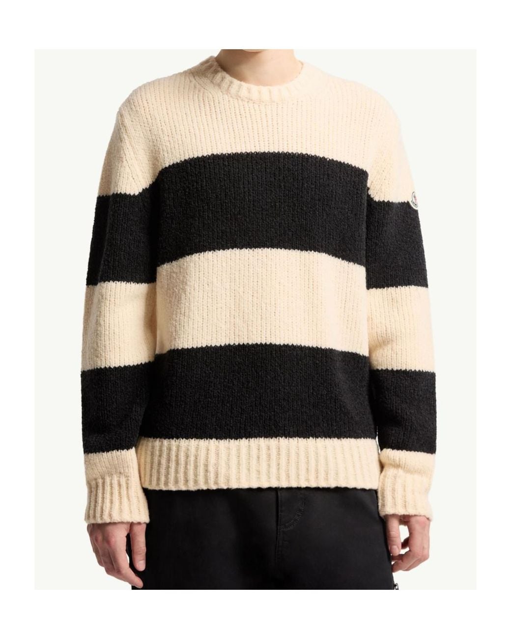 Moncler Black Striped Knitted Jumper for men