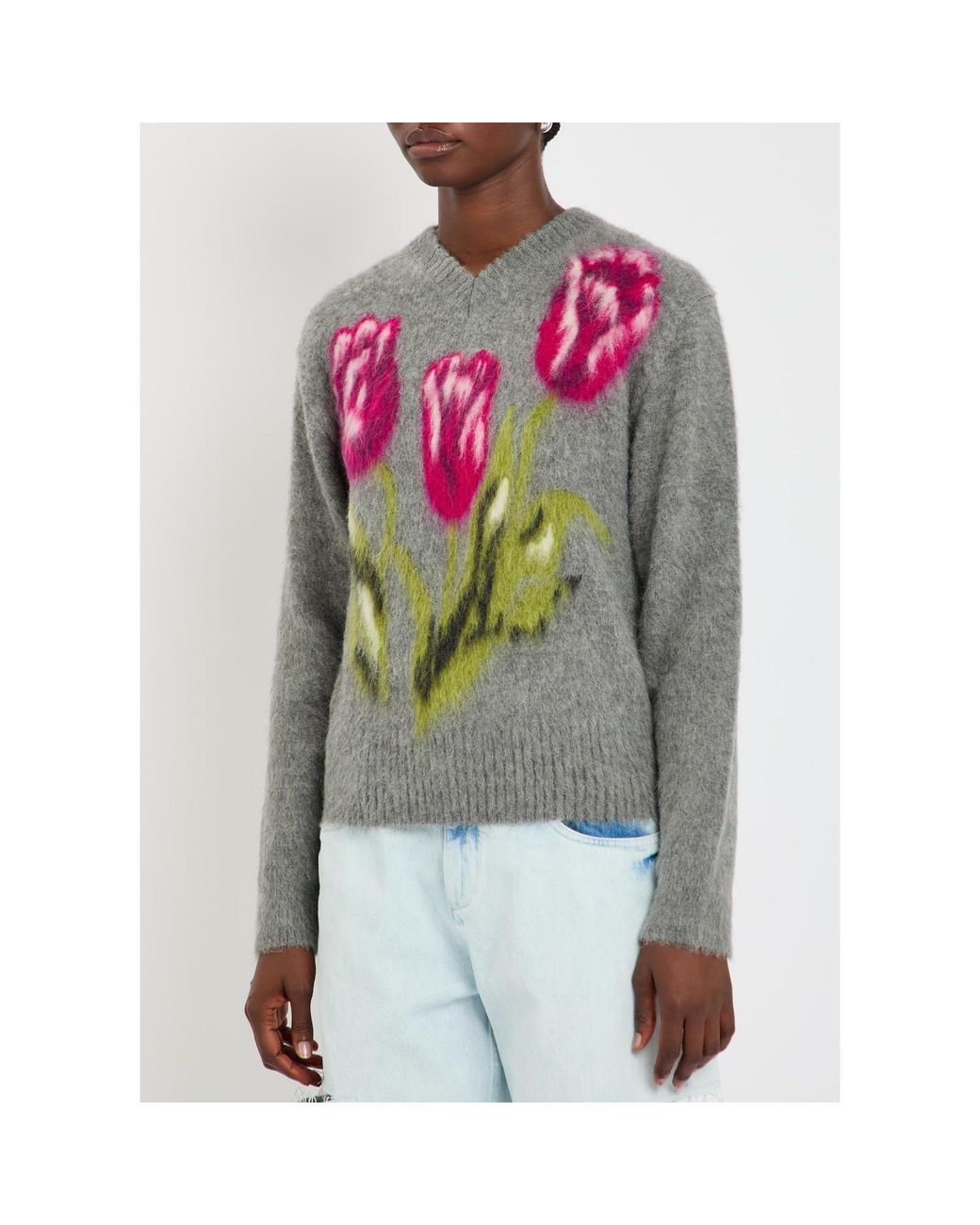 Maison Margiela Gray Patterned Sweater