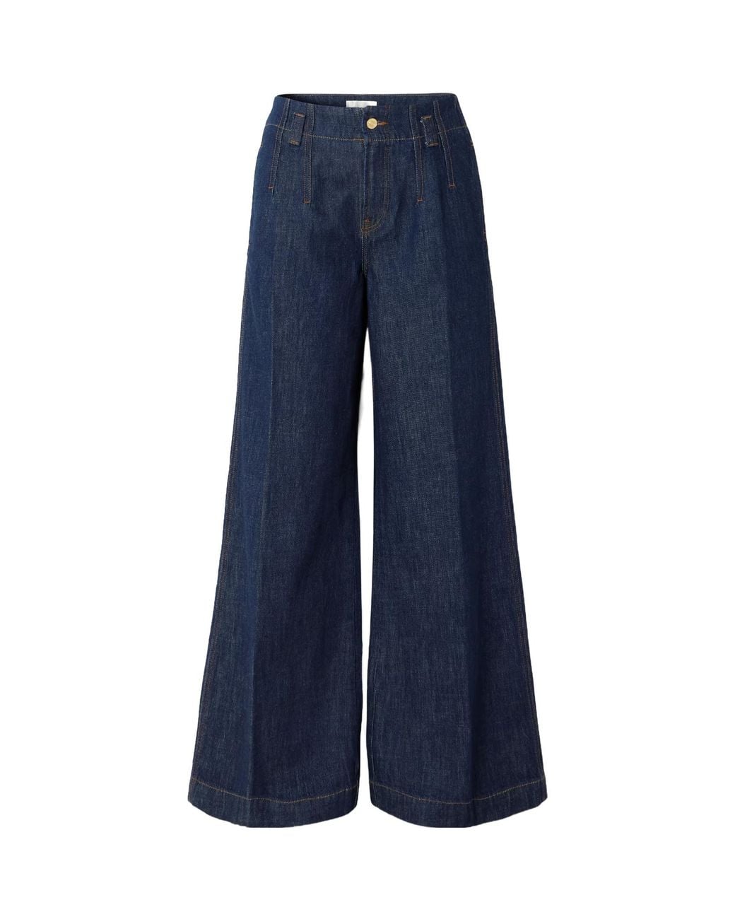 FRAME Blue High-Waisted Wide-Leg Jeans