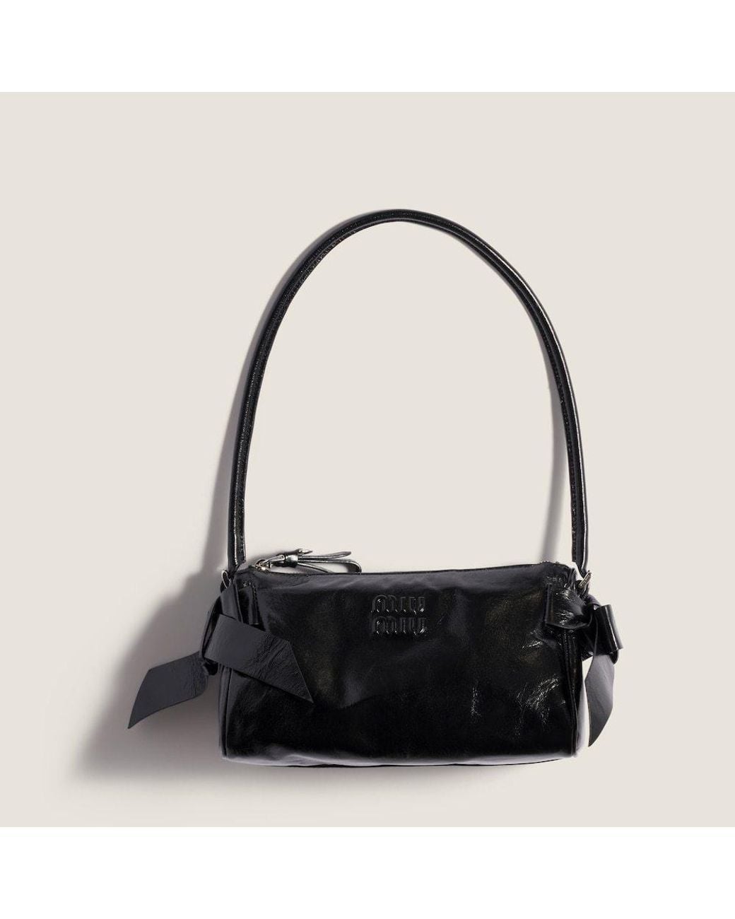 Miu Miu Black Shiny Leather Pouch