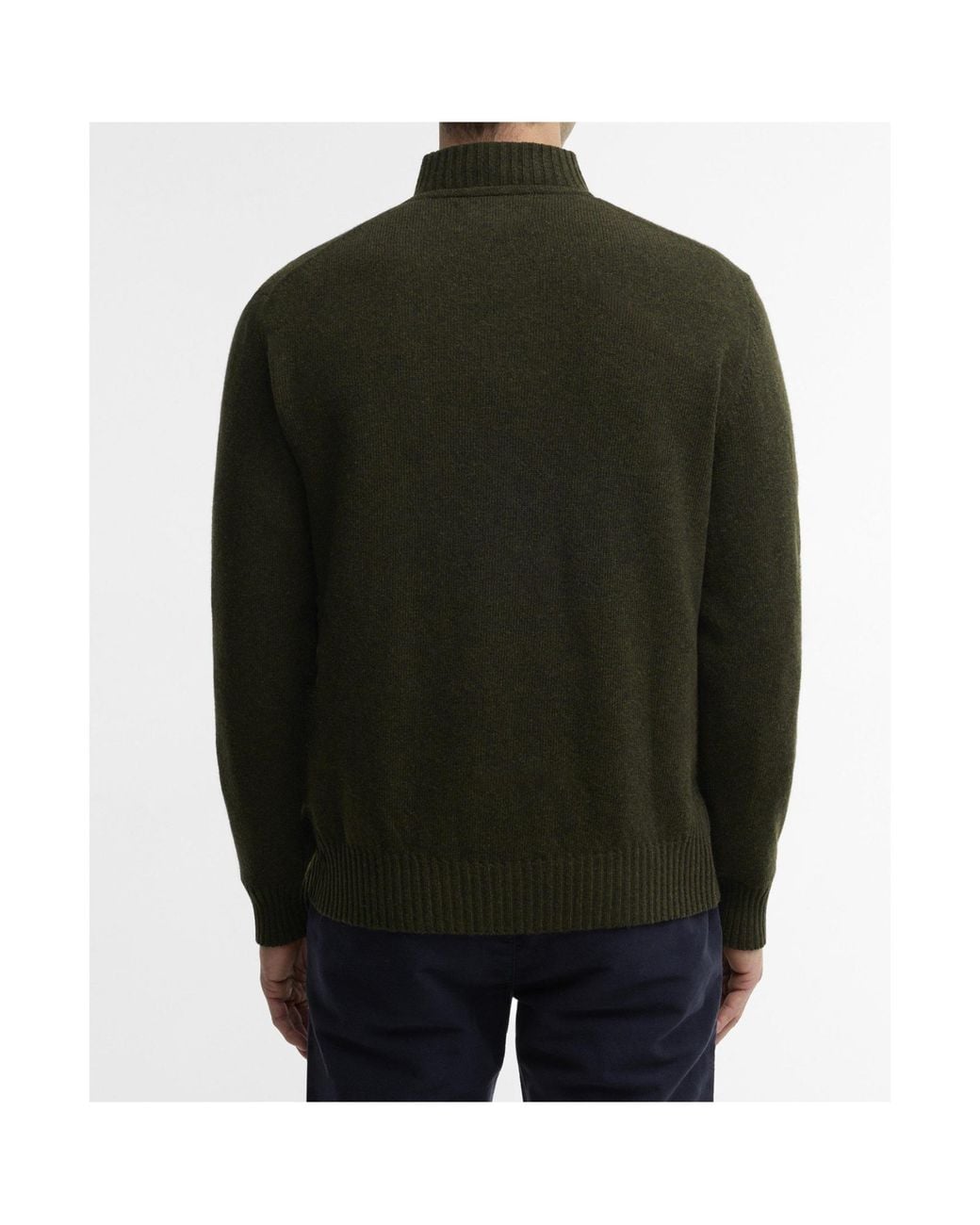 Barbour Green Half-Zip Mock Neck Knit Sweater for men