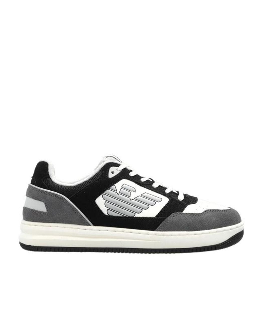 EA7 Black Logo Low-Top Sneakers for men