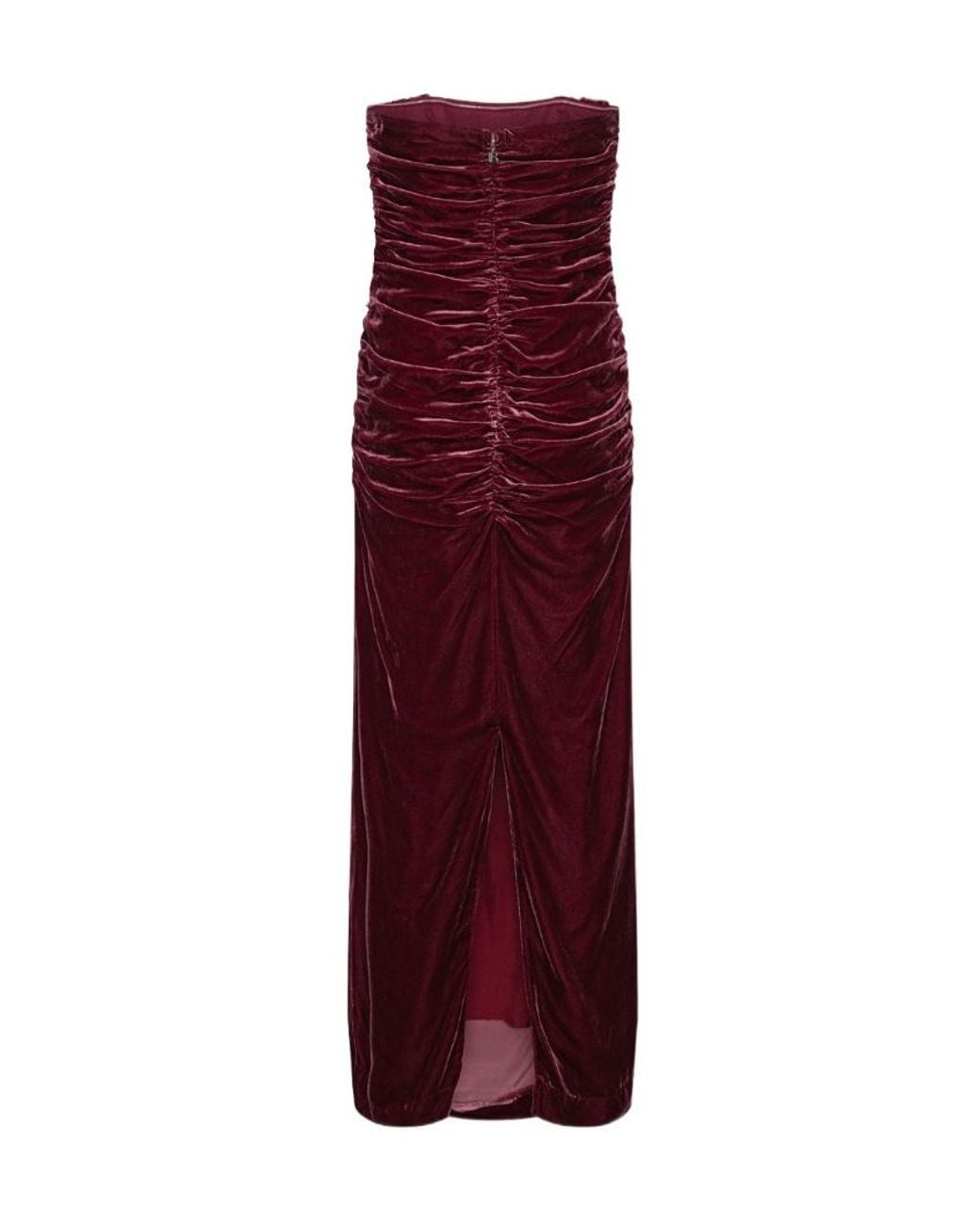 ROTATE BIRGER CHRISTENSEN Purple Silk Velvet Ruched Dress