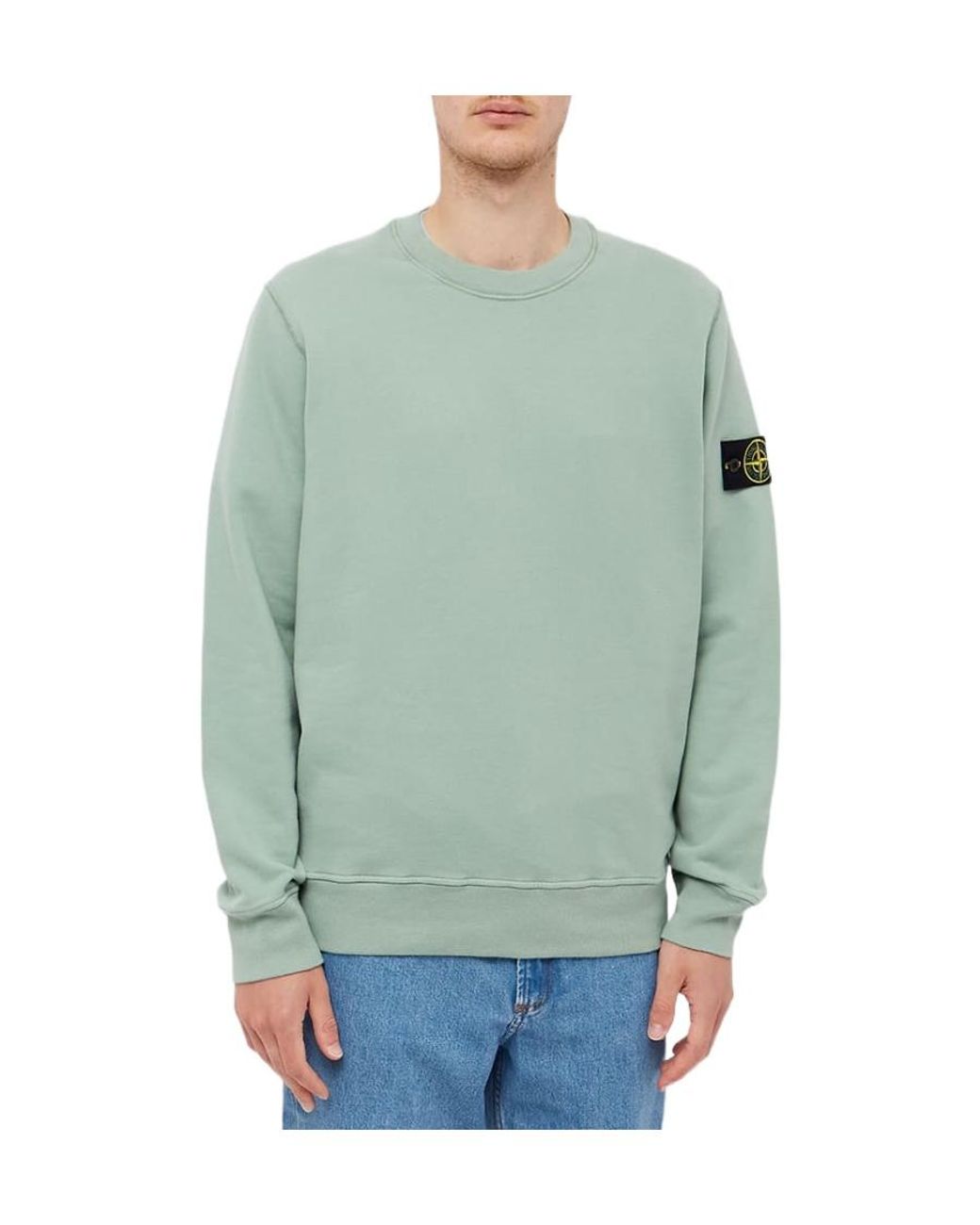 Stone Island Green Compass-Patch Sweatshirt for men
