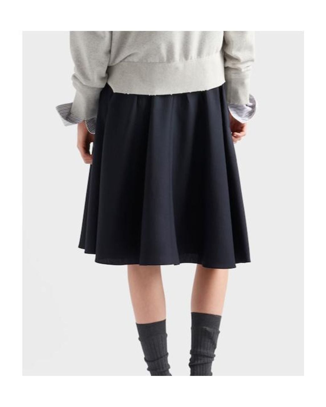 Prada Blue Mohair A-Line Skirt
