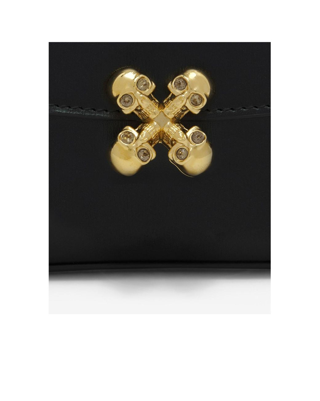 McQueen Blue Small Skull Flower Embellished Shoulder Bag