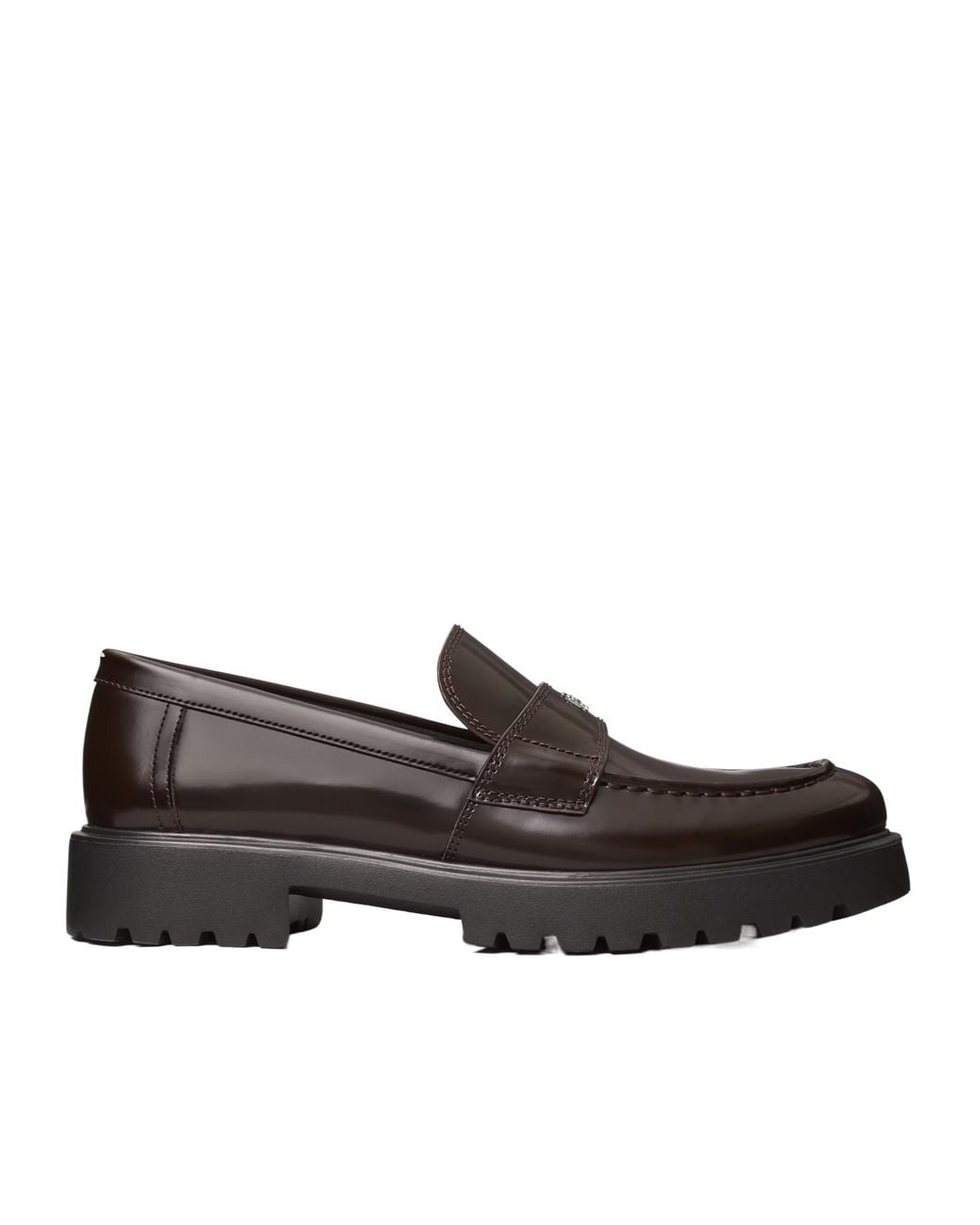 Tory Burch Brown Logo-Plaque Loafers