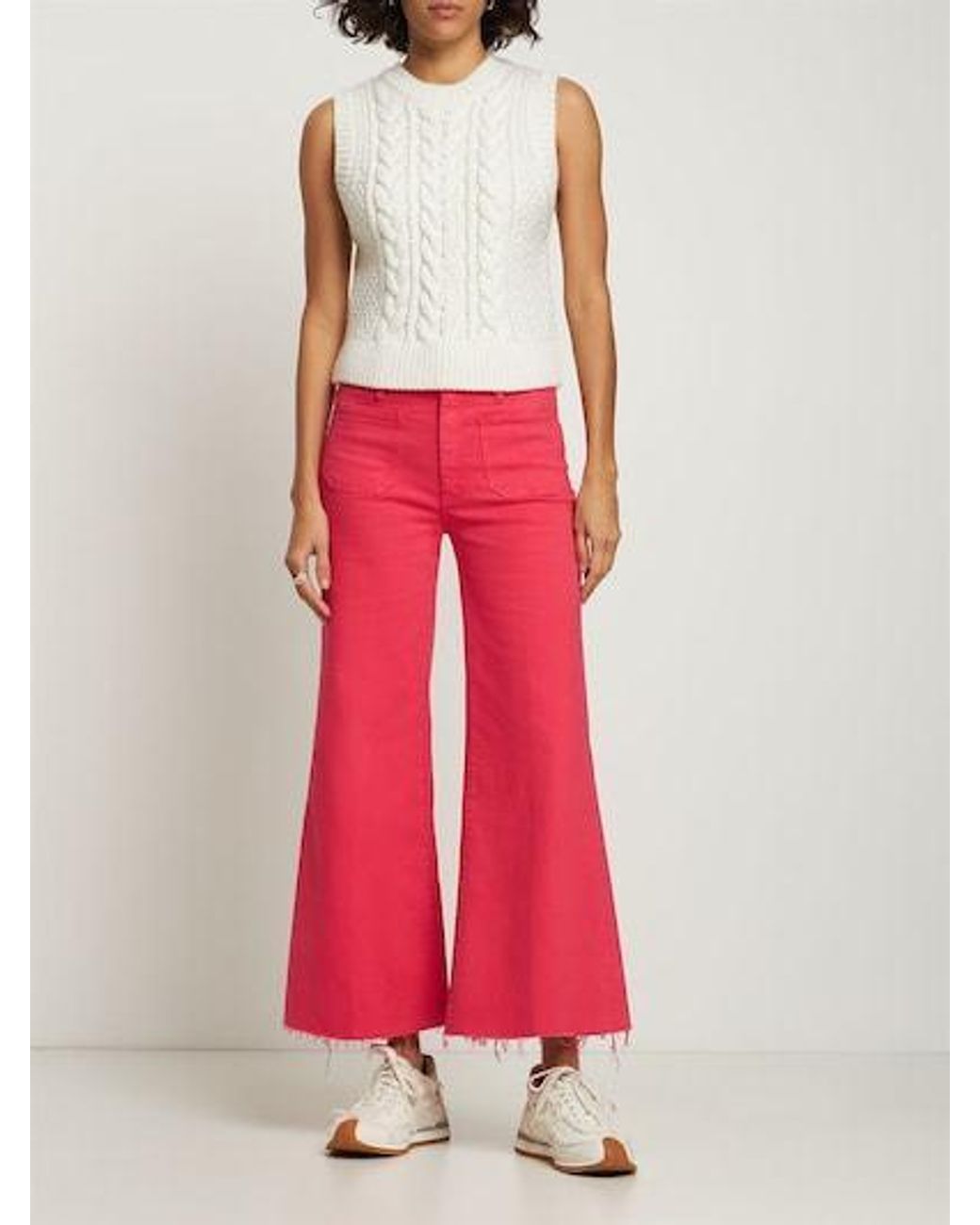 Mother Red Pocket Hem Jeans And Ankle-Trimmed Jeans