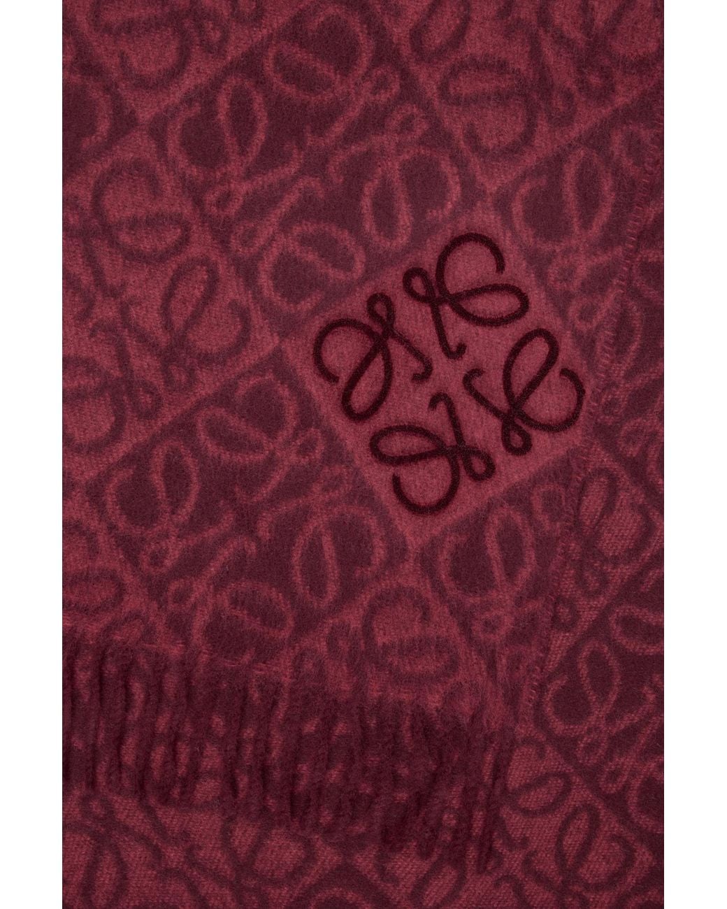Loewe Red Anagram Scarf