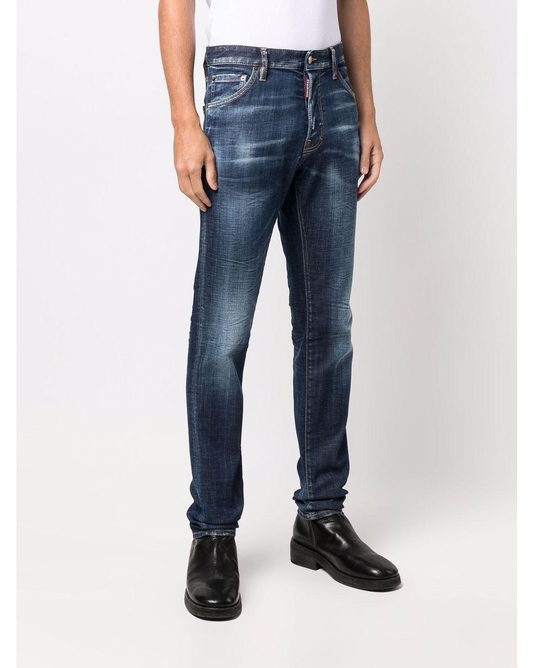 DSquared² Blue Faded Effect Skinny Jeans for men